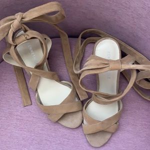 Kenneth Cole NY strappy tie block heels